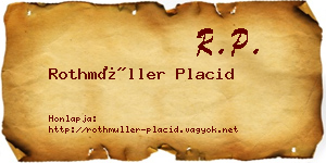 Rothmüller Placid névjegykártya